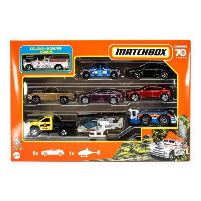 Matchbox Pack c/ 9 Escala 1:64 c/ Miniatura Exclusiva Mattel